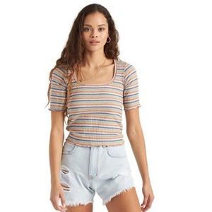 NWT Billabong striped ribbed top